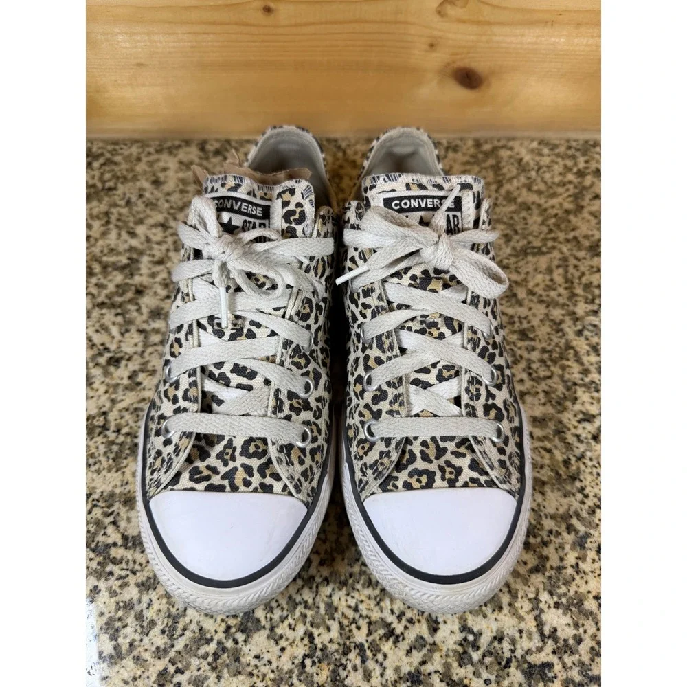 Converse Chuck Taylor All Star Leopard Print Low Top Kids Sneakers Size 2
